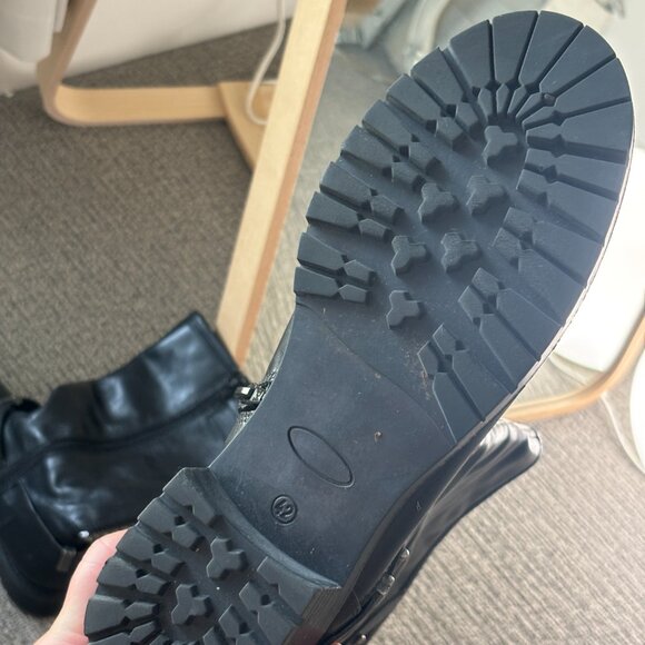 Italian Leather Biker Boots — Size 42 - Picture 7 of 7